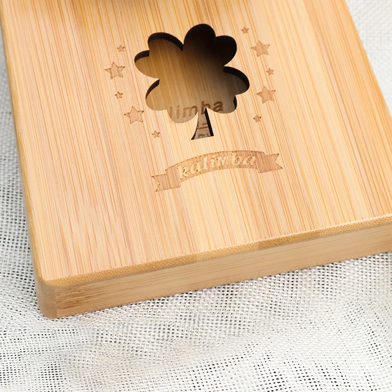 Kalimba 17 Keys Thumb Piano Bamboo Wood Clover Carving Body Musical Instruments Kalimba Piano Girlfriend gift