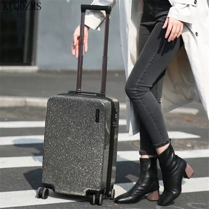 

KLQDZMS 20"24" Inch Women's Travel Suitcase Fashion Spinner Rolling Luggage High Quality Business Trip Suitcase