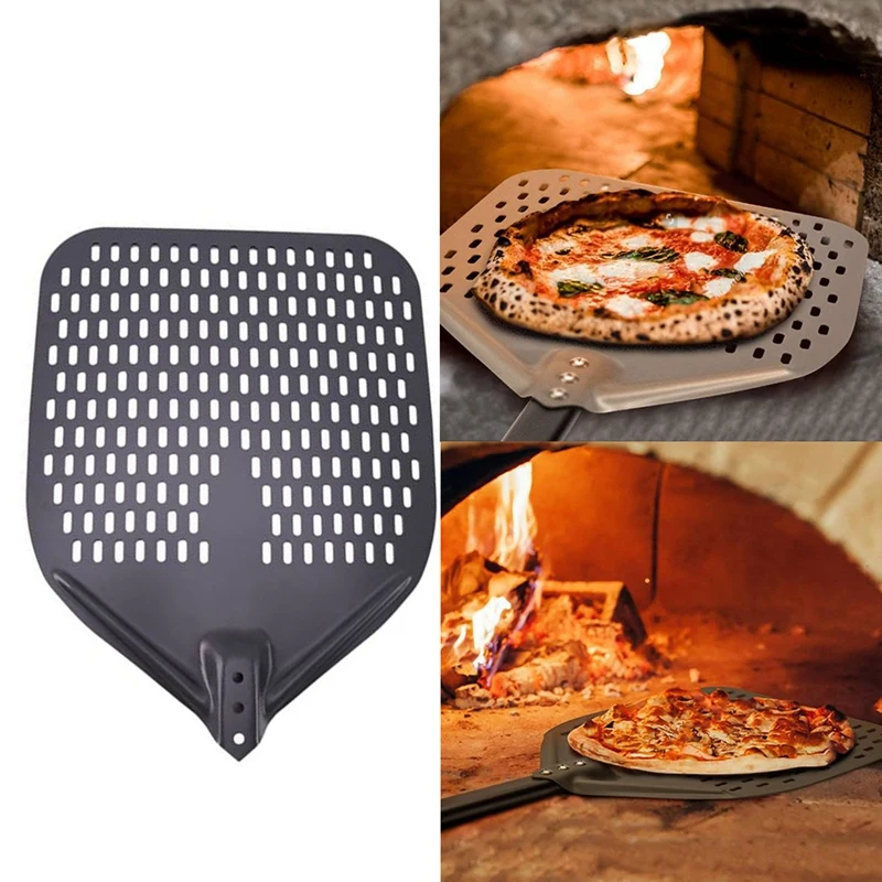 

Dural Punching Pizza Shovel Connecting Pizza Shovel Thick Oven Flipping and Transferring Pizza 31.5-Inch Handle