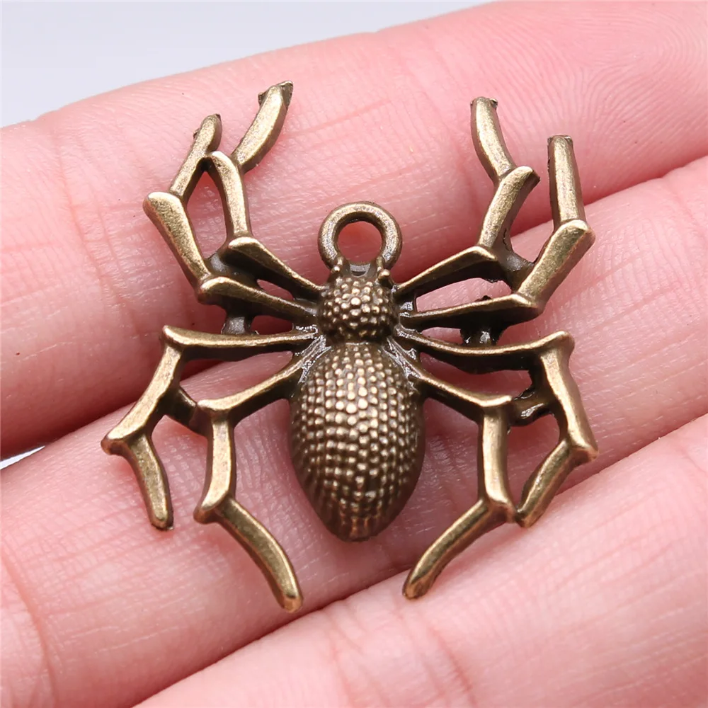 

5pcs Charms Spider Halloween 35x32mm Antique Bronze Silver Color Pendants Making DIY Handmade Tibetan Jewelry Handmade Craft