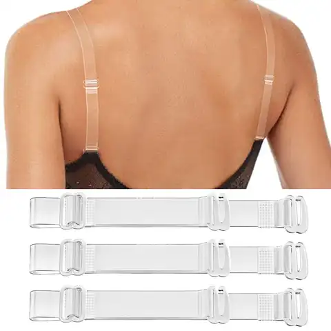 5Pair=10Pcs Plastic Buckle Bra Straps Belt Women's Elastic Transparent Silicone Adjustable Invisible Intimates Women Accessories