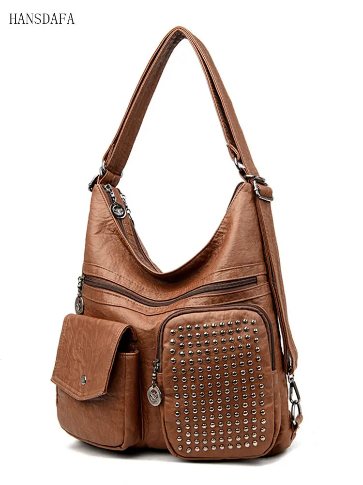 

3 In 1 Women Bags Multifunction Shoulder Bag PU Leather Tote Ladys Travel Bag Crossbody Bag Designer Fashion Hobos Messenger