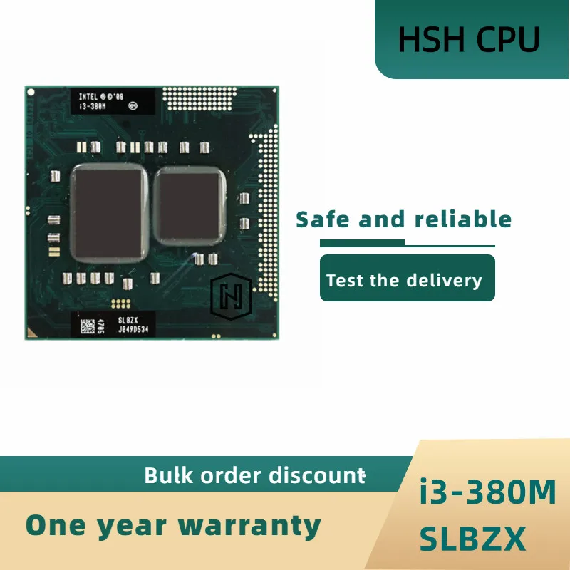

Intel Core i3-380M i3 380M SLBZX 2.5 GHz Dual-Core Quad-Thread CPU Processor 3W 35W Socket G1 / rPGA988A