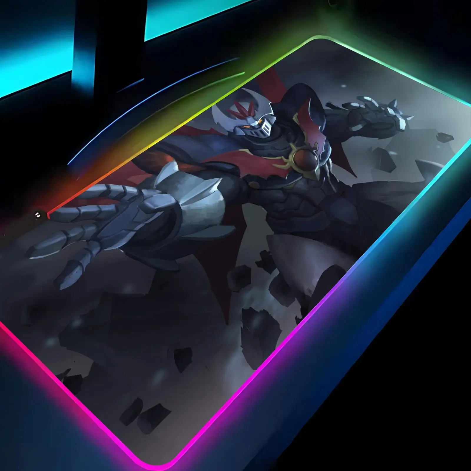 Фото Коврик для мыши M-Mazinger Z, игровой коврик для мыши в стиле аниме, светодиодные настольные коврики с подсветкой, резиновые настольные коврики XXL с RGB-подсветкой №2