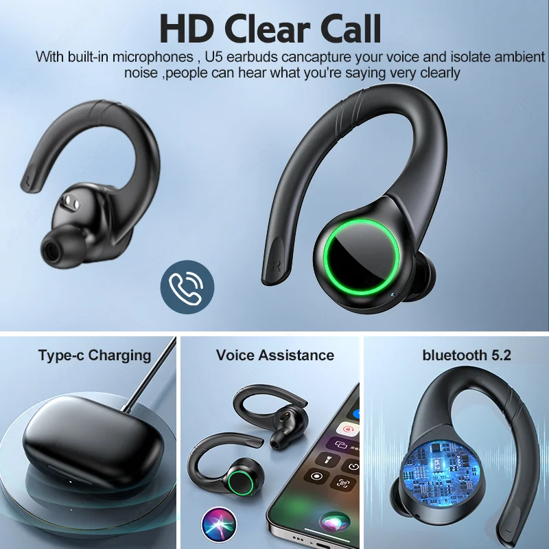 Беспроводные наушники с микрофоном TWS Bluetooth 5 2 шумоподавлением Hi-Fi басовые