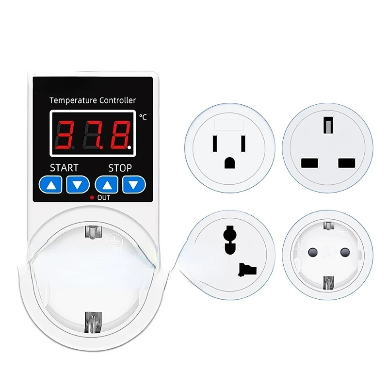 

Socket Thermostat Digital Temperature Controller Socket Outlet 110V 220V NTC Sensor Probe Heating Cooling EU US UK Plug