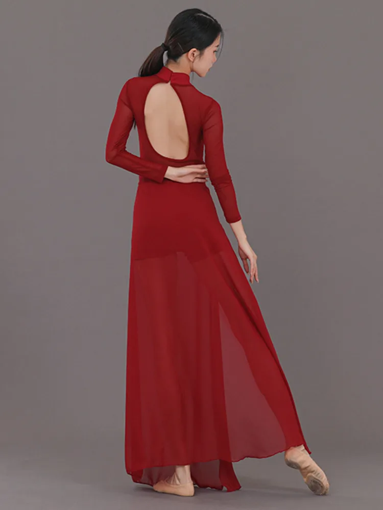 Женский костюм для танцев на Хэллоуин однотонное Сетчатое современное платье в