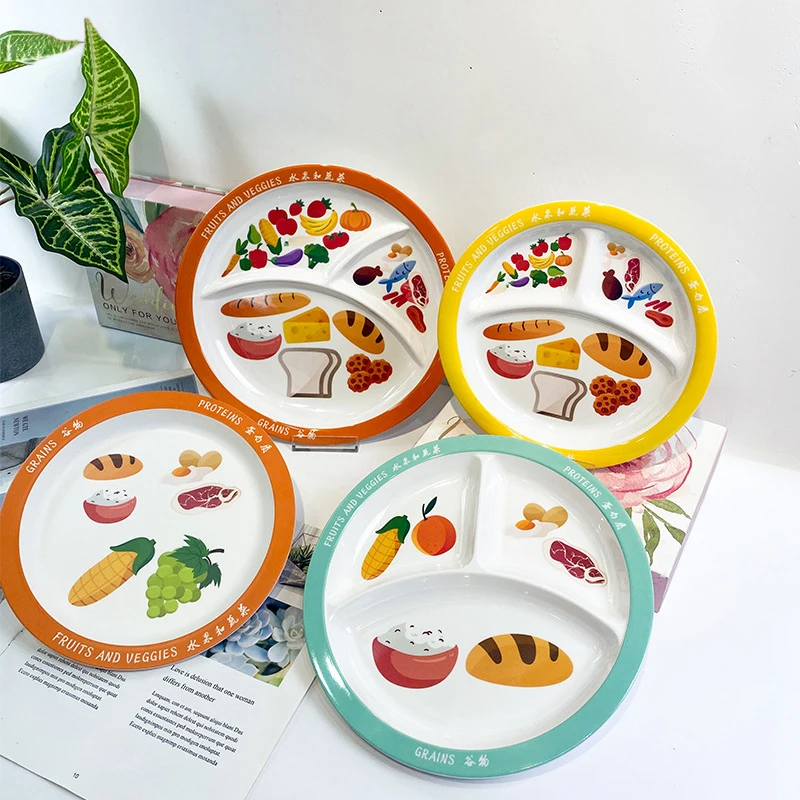 Creative Cartoon Melamine Light Food Divided Plate Children'