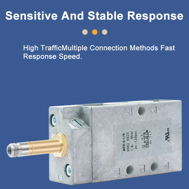 Пневматический клапан MFH 3-1/4-1/8/-M5-1/4-1/8-B катушка двухпозиционный пятиходовой