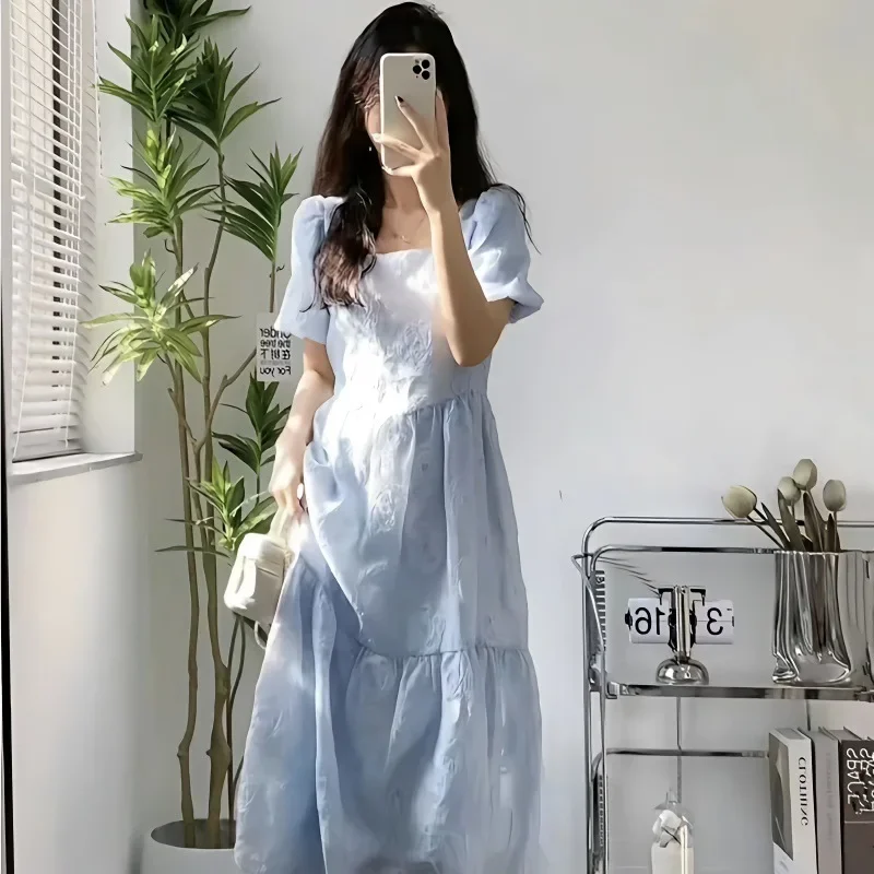 Женское платье SweetGentle новинка лета 2024 французская винтажная юбка средней длины с