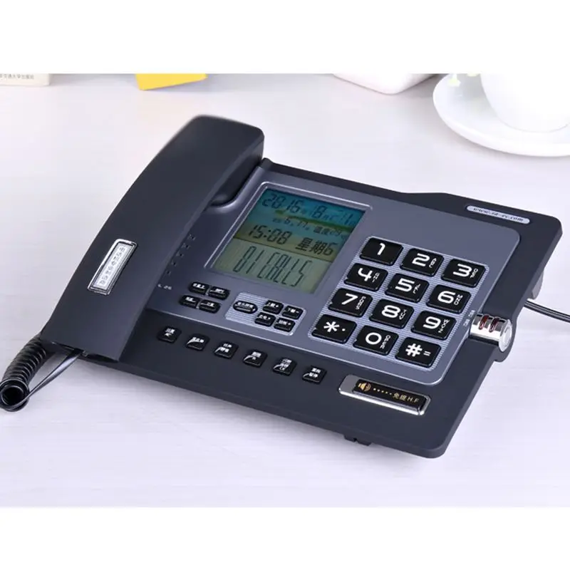 office home corded telephone phone with caller idcall waiting speakerphone blacklist dual interface calculator alarm clock free global shipping