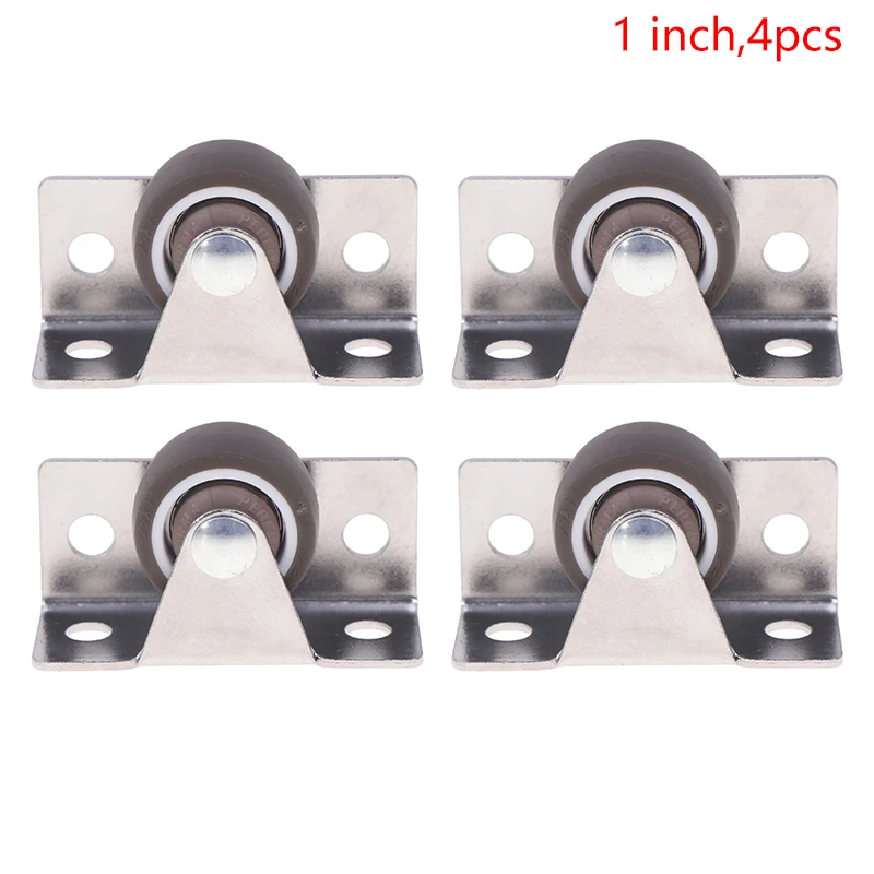

1/4 шт. бесшумные резиновые ролики, колеса для ящиков, для мебели, кухонного шкафа, стола, боковой монтаж, низкопрофильное сменное колесо