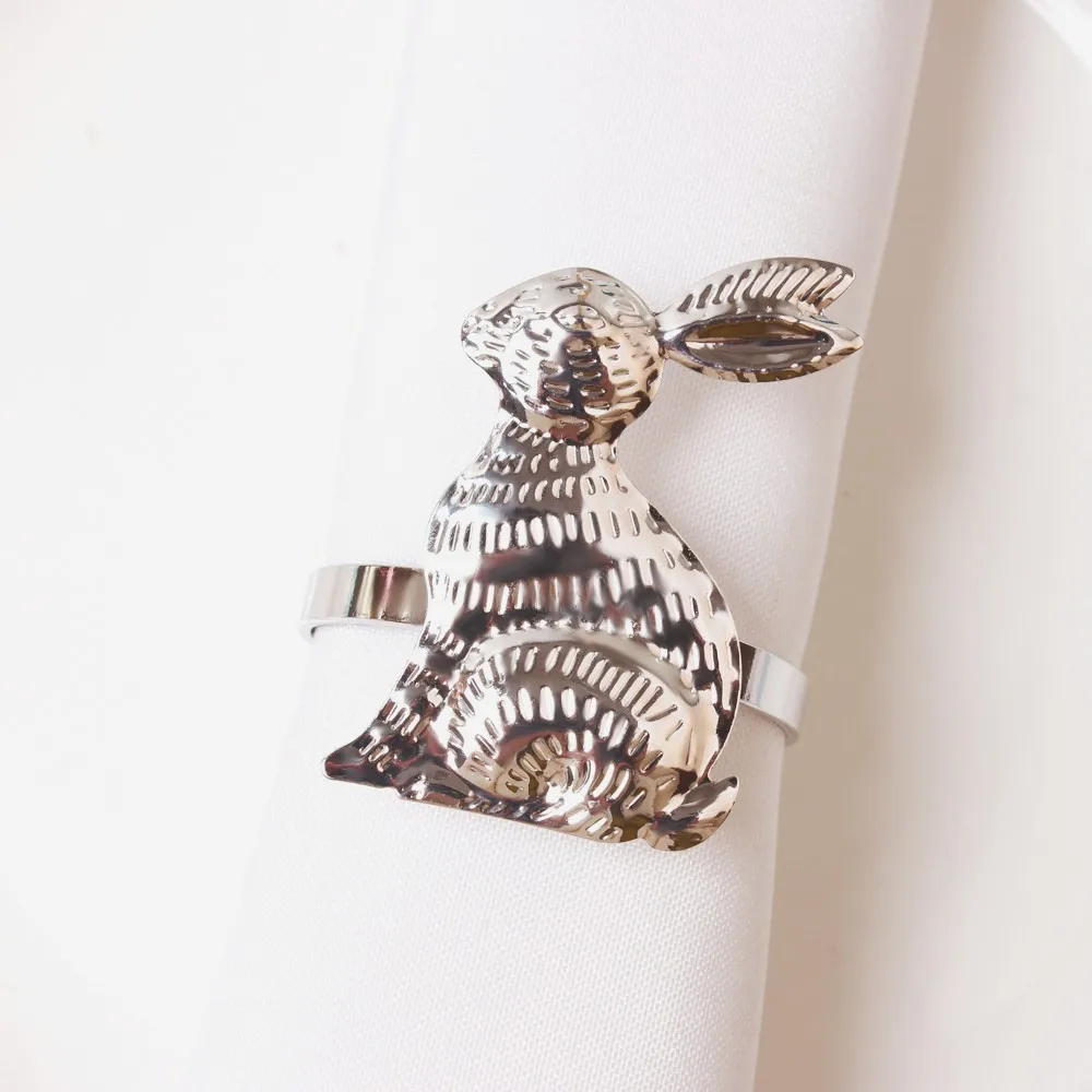 

Кольца для салфеток металлические кролики