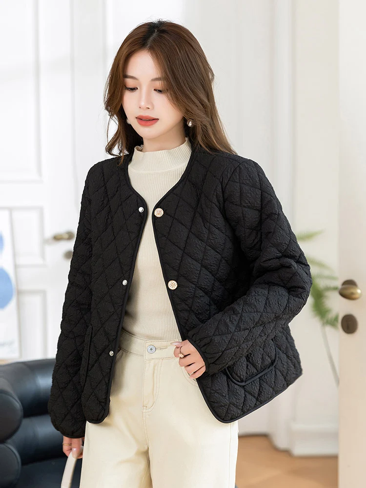Vielleicht 2023 New Short Cotton Padded Snow Wear Parkas Women Winter Stand Collar Thicken Quilted Puffer Jacket Coat Outwear