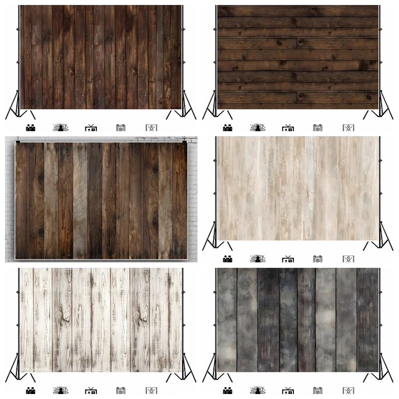 

Grunge Gradient Brick Wall Wooden BoardsBrown Floor Interior Baby Portrait Photography Backdrops Backgrounds For Photo Studio