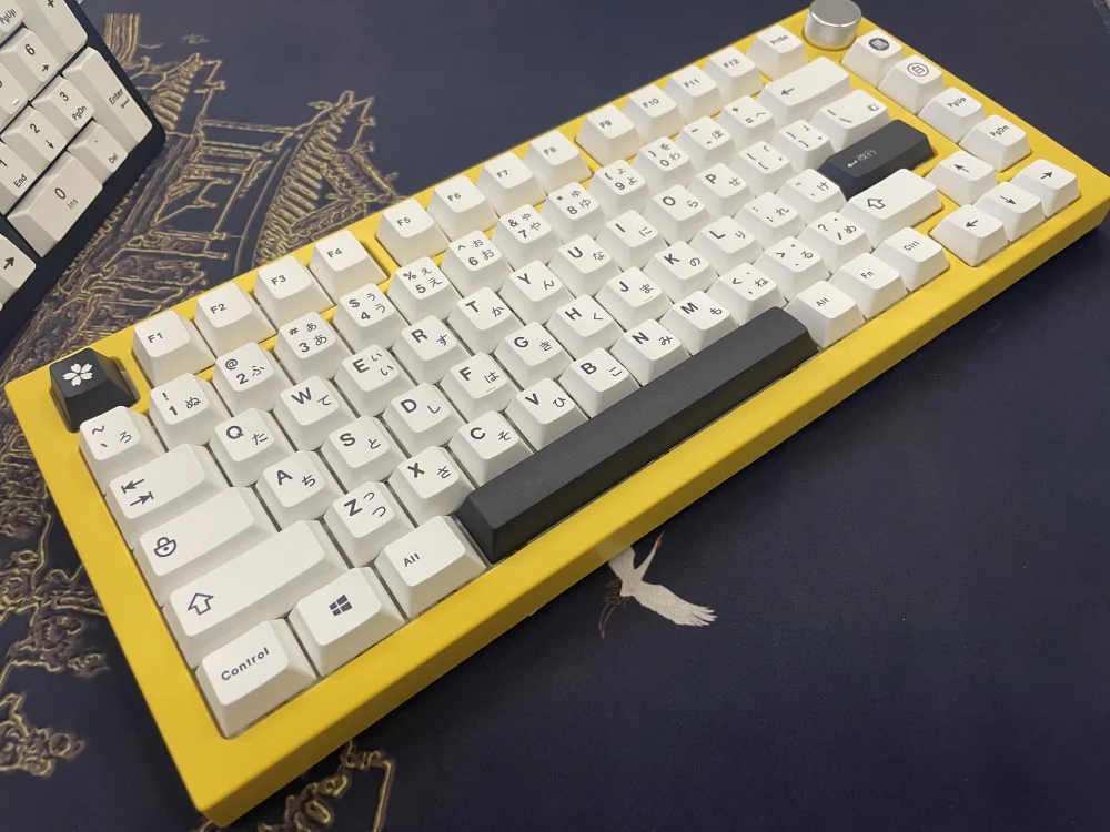 128 клавиш PBT Белый японский корень Dyesub с принтом вишневого профиля для клавиатуры