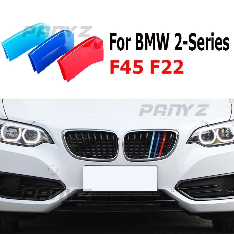 

3pcs ABS For BMW F22 F45 F23 F46 F44 Series 2 Car Racing Grille Strip Trim Clip M Performance Accessories 2014-2019 2020 2021