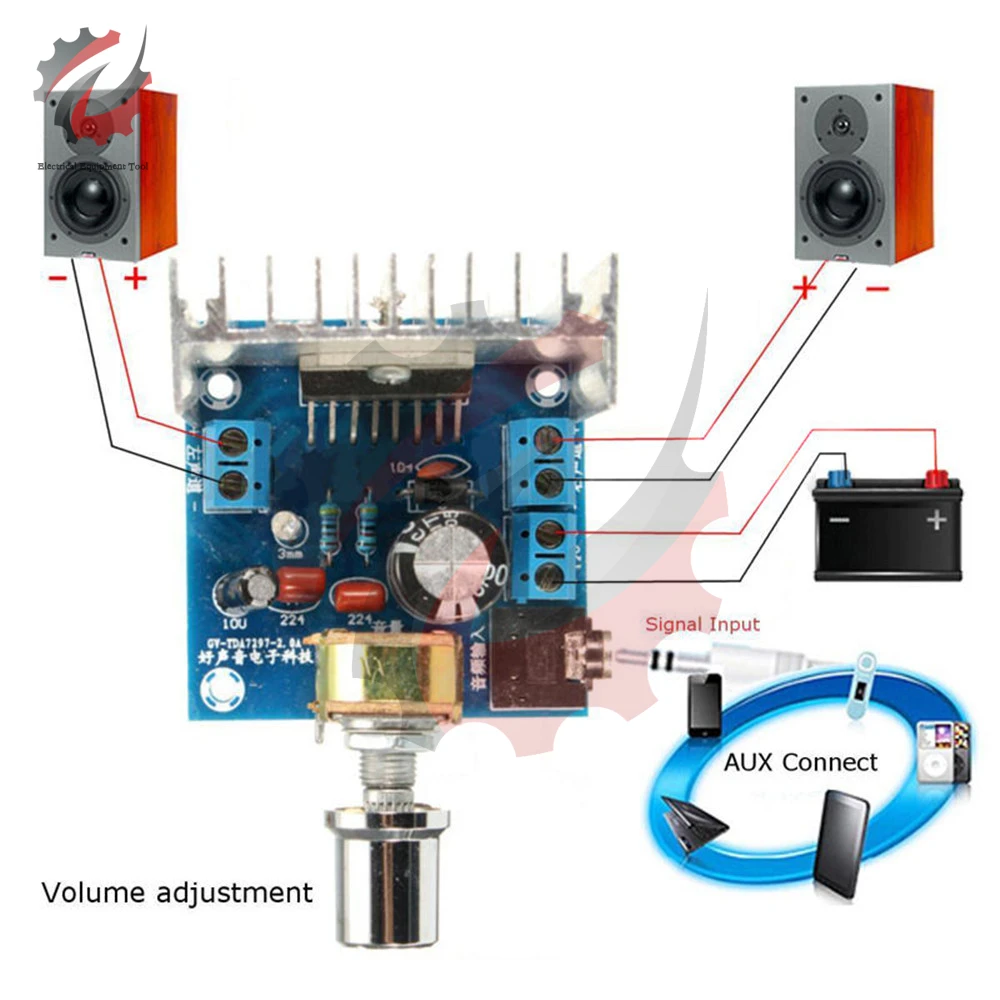 

TDA7297 Version B Amplifier Board DC 9-15V 15W*2 Digital Audio Power Amplifier Module Stereo Dual Channel 15W + 15W Amplificador