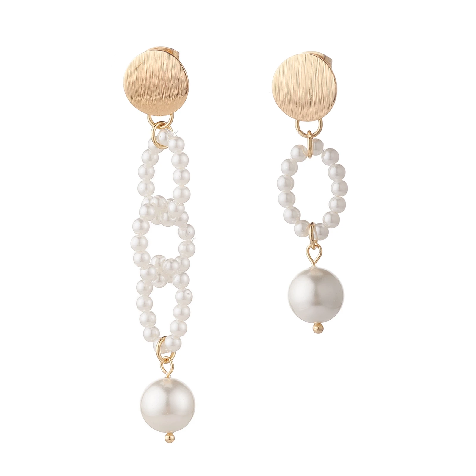 

Серьги-гвоздики женские ассиметричные с жемчугом и бусинами, 5 пар