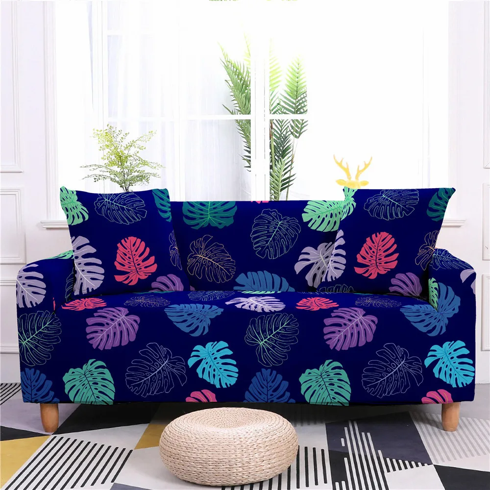 

Чехол для дивана, чехол для дивана, синие цветные листья для женщин, подарок для детей, чехол для дивана, украшение для дома
