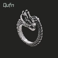 gothic vintage punk chinese dragon open rings heavy metal rock cool animal finger ring for men jewelry accessories gifts