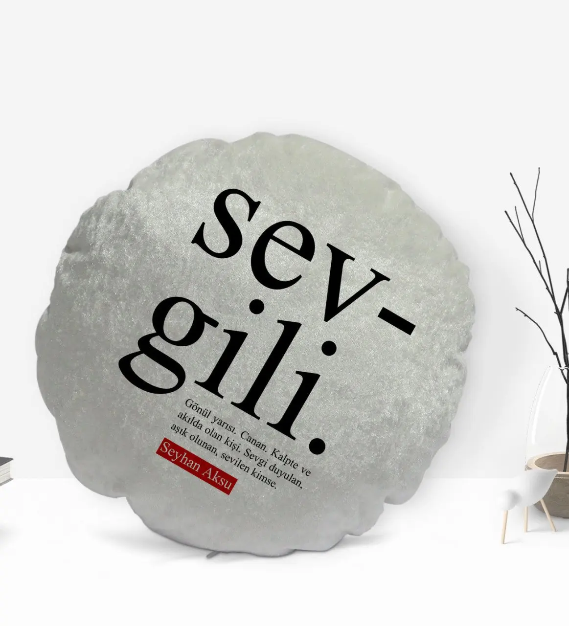 

Персонализированная шляпка simli Sevgili значимая круглая декоративная подушка для украшения yastekk-1