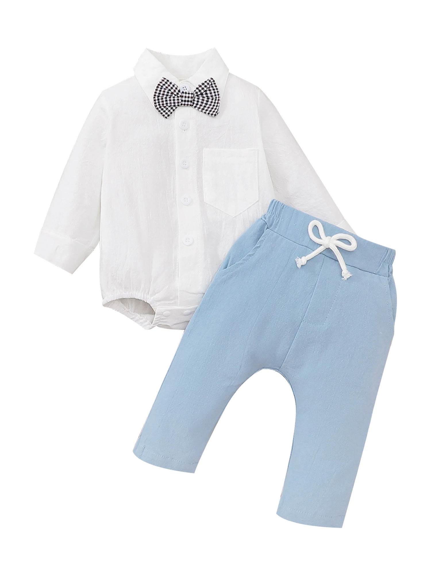 

Baby Boy Gentleman Outfits Suits Infant Boys Girls 2 Pieces Outfit Solid Color Lapel Long Sleeve Infant Gentleman Long Sleeve