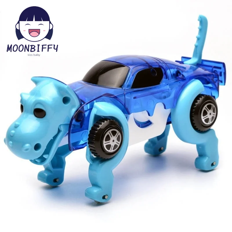 

Крутая Автоматическая заводная машина для хранения энергии, преобразователь автомобиля, собака, заводная игрушка, милая для детей, мальчик...