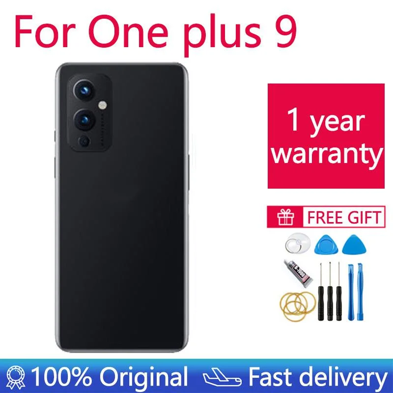 

Original New Cover Oneplus 9 Battery Back Cover Housing Rear Door Case Replace One plus 9 Battery Cover With Camera Lens