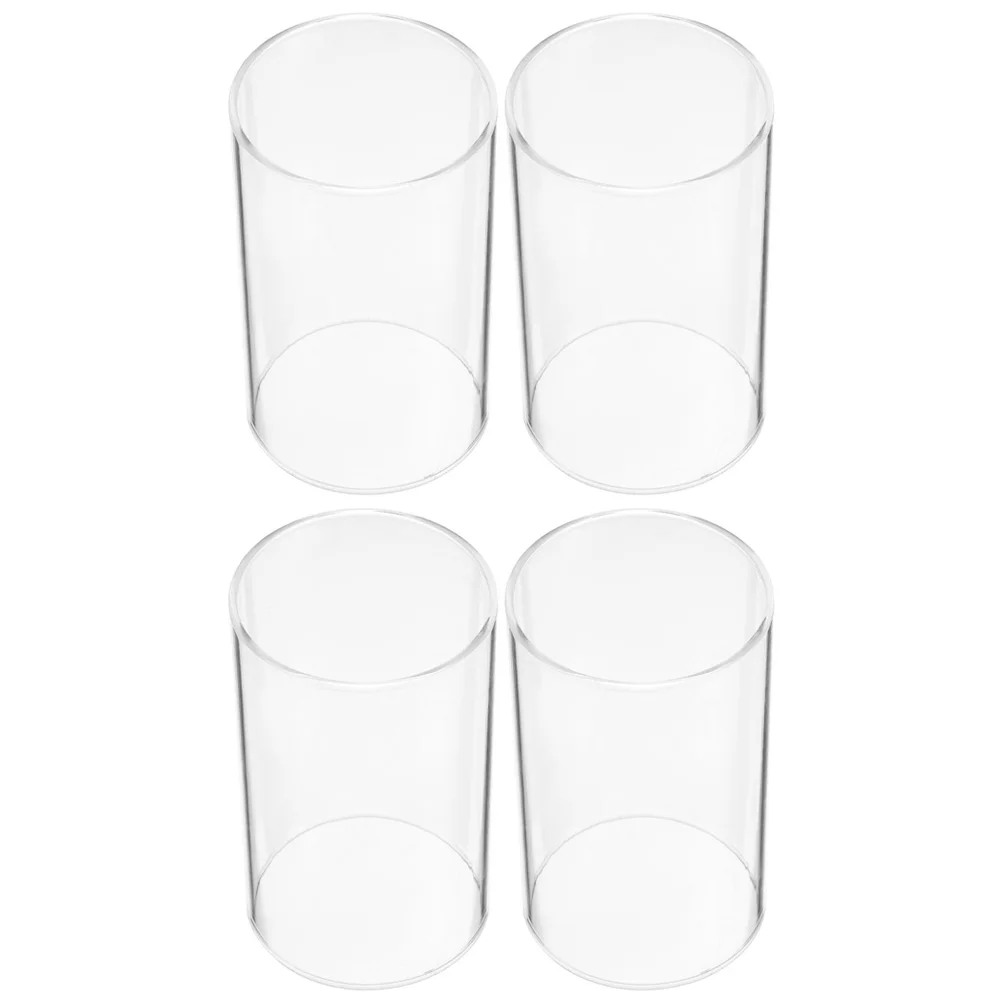 

4Pcs Simple Style Glass Candle Shades Transparent Candle Cup Glass Craft Covers