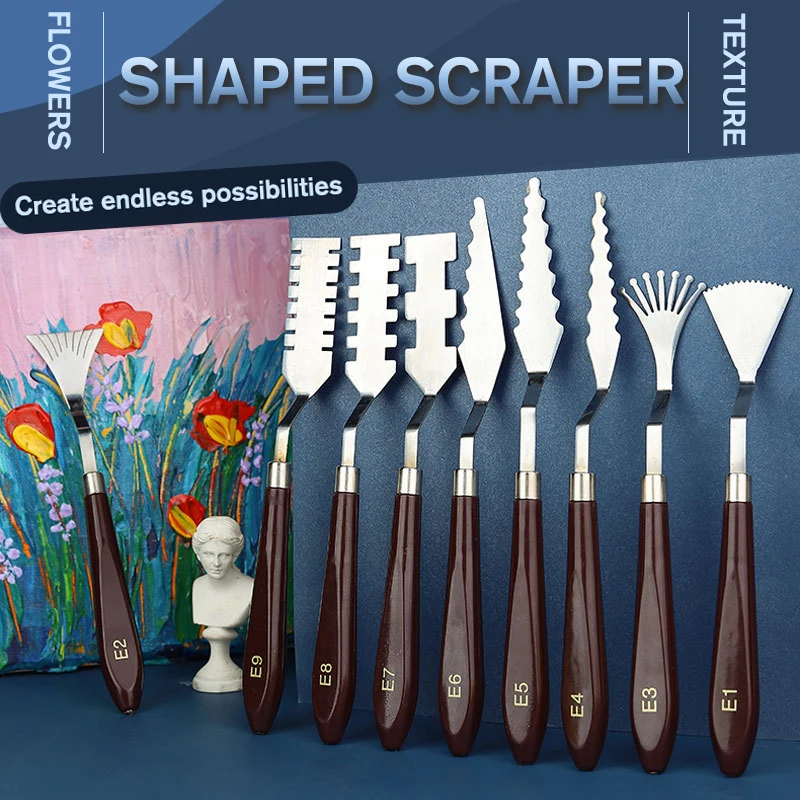 

Scraper Knife Texture Painter Palette Oil Mix Scrape Artist Art Draw Spatula Drawer Watercolor Student Pigment Paint Tool