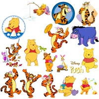 cartoon winnie pooh iron on heat transfers vinyl sticker thermal heat transfer patches for clothing diy applique on baby clothes