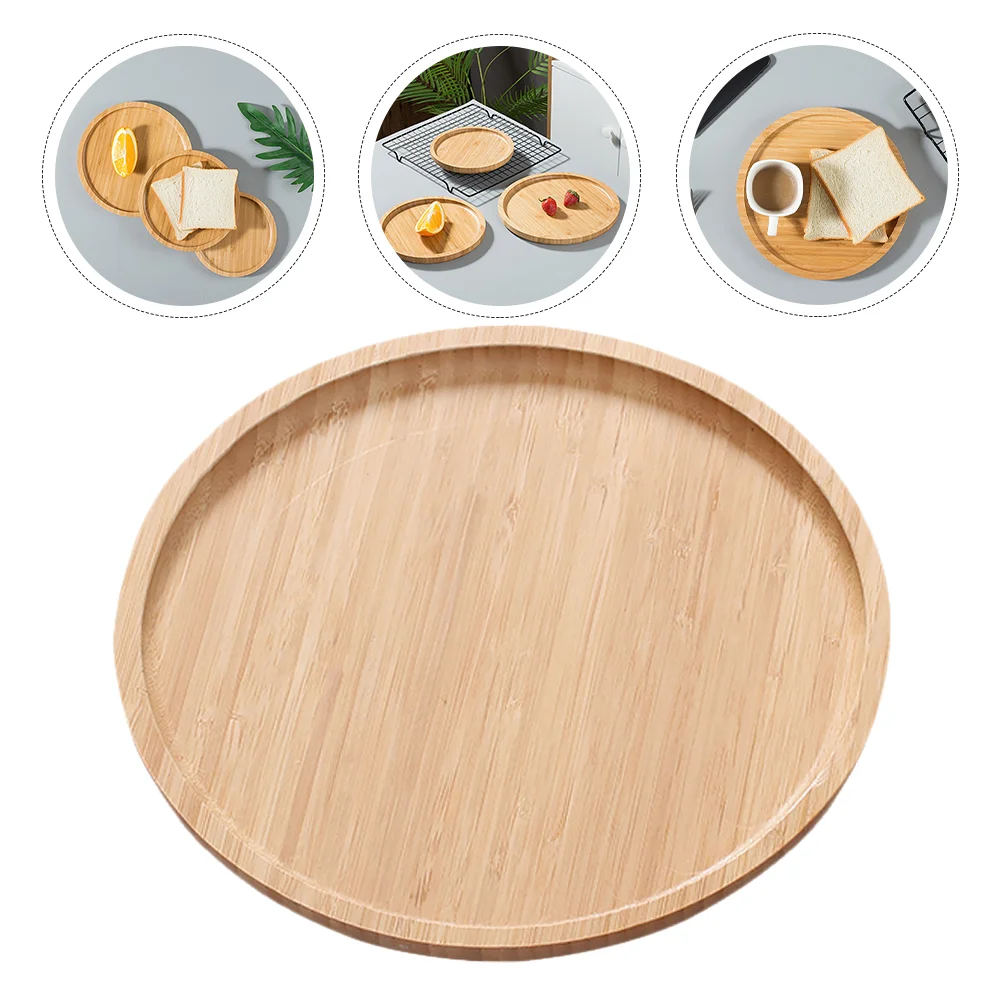 

Tray Wooden Trays Serving Platterwood Vintage Dessert Plates Dish Cheese Dinner Ottoman Tea Decorative Coffee Breakfast Round