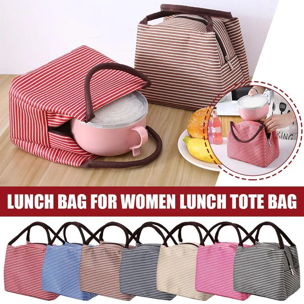 

Fashion Cooler Lunch Box Portable Insulated Canvas Lunch Bag Thermal Food Picnic Tote Cooler Bag Lunch Bags For Women kids U4P2