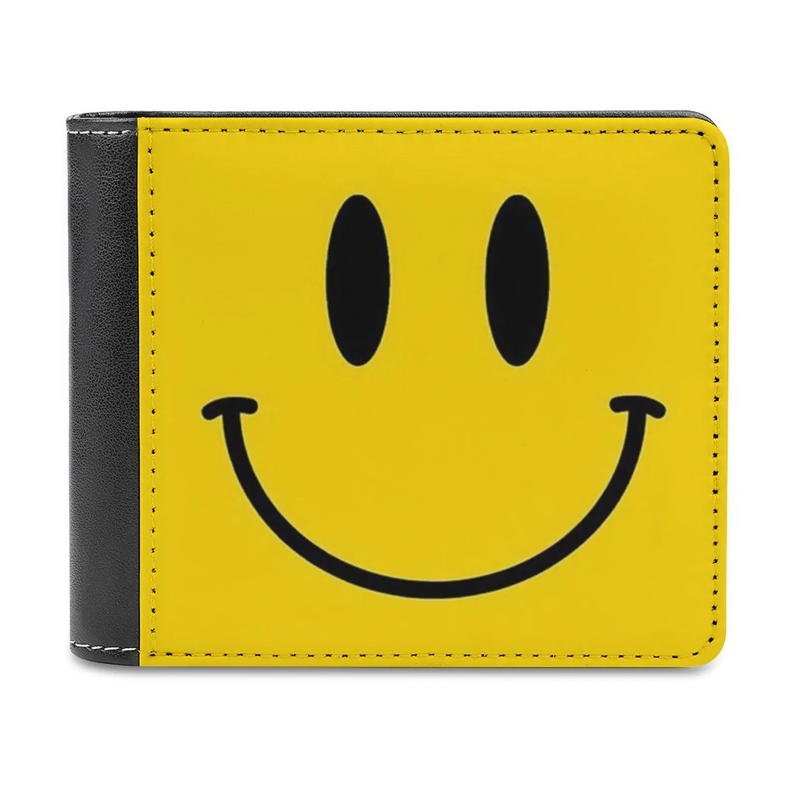 

Кожаные кошельки без названия, мужской кошелек, держатели для кредитных карт, высококачественный кошелек Yello Smile Emote, ретро, кислотные смайли...