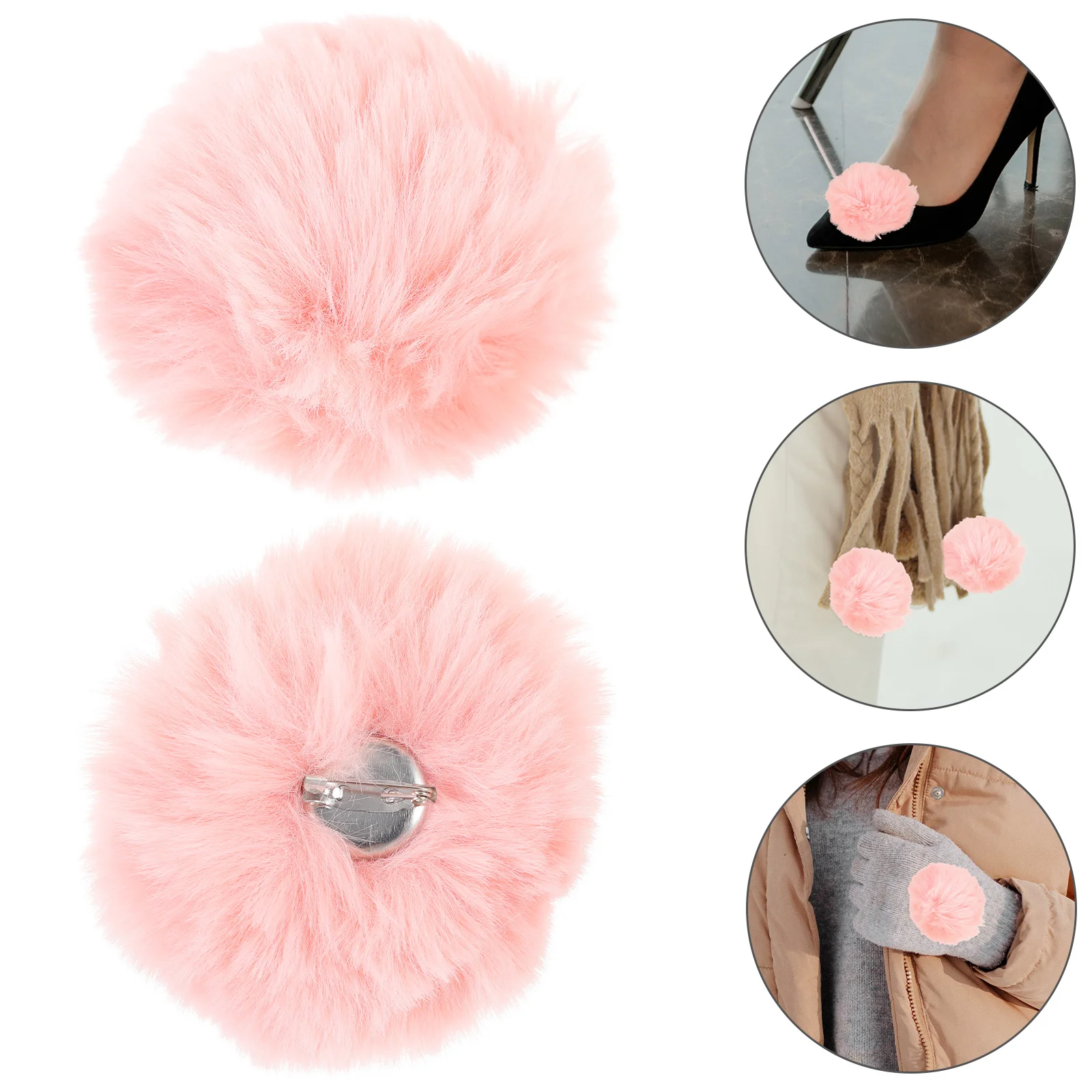 

4 шт., декоративные пушистые Помпоны из искусственной шерсти