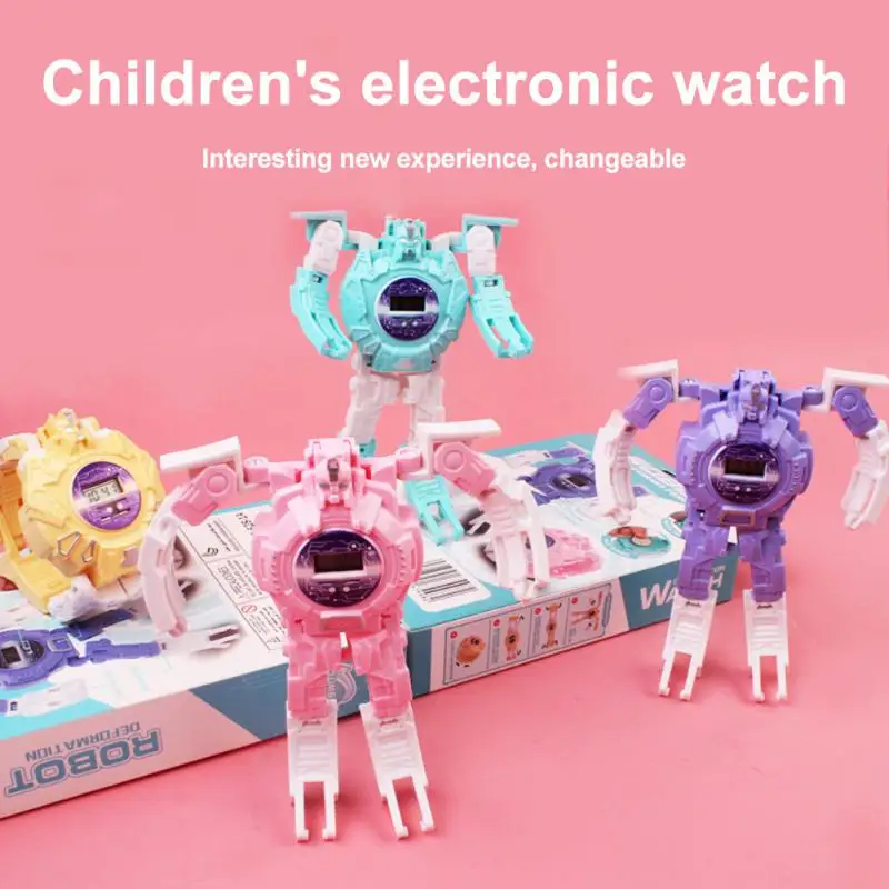 Оригинальные детские электронные часы-трансформеры с подсветкой |