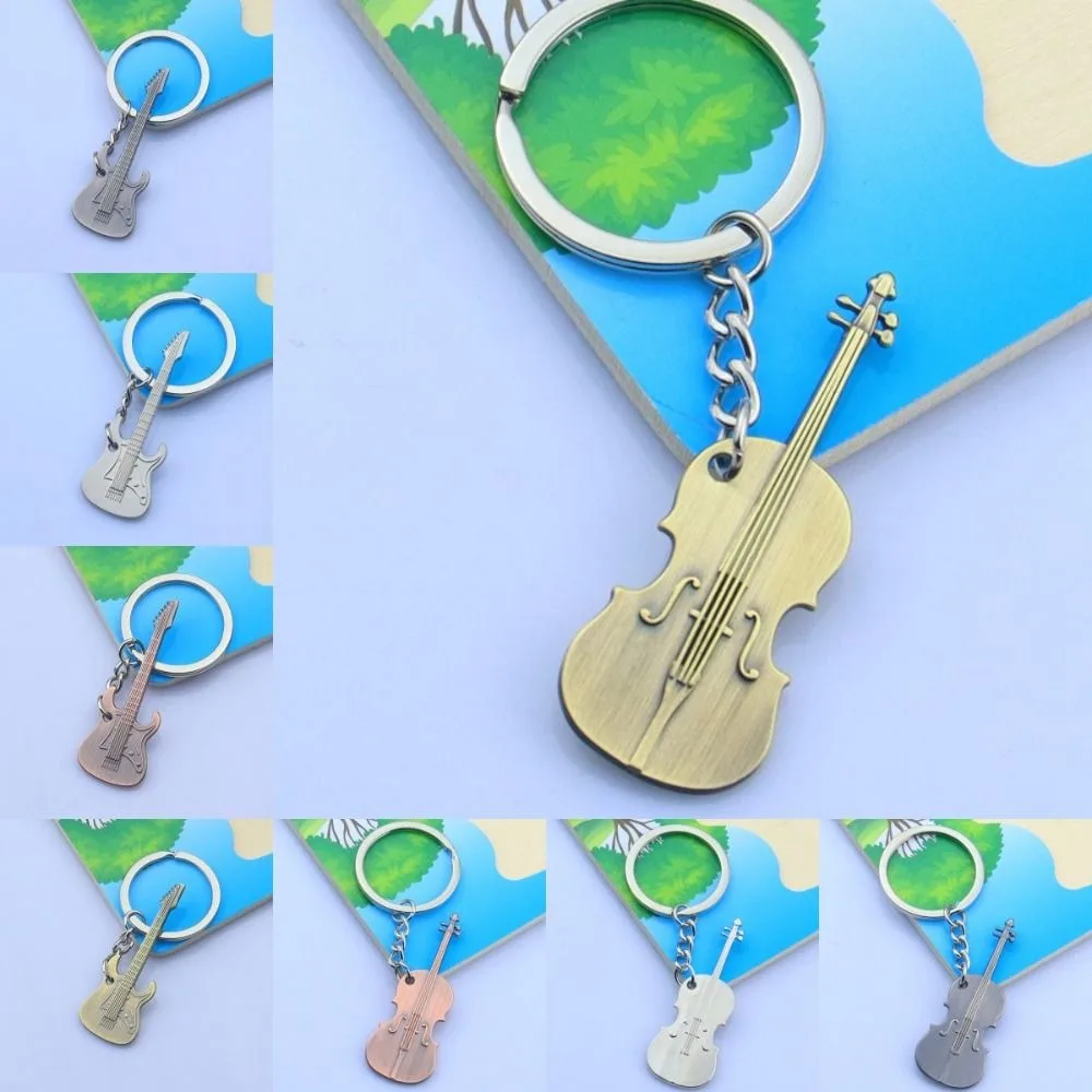 Трендовый металлический брелок для ключей в виде гитары подвеска классический