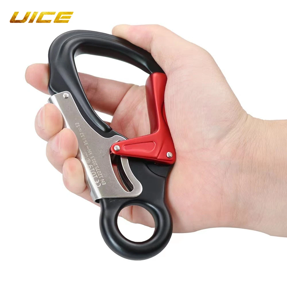 

Наружный карабин для скалолазания, 35 кН, горнолыжный безопасный крючок для скалолазания по спуску альпинизма, Пряжка из железа, автоматический замок, безопасный крючок