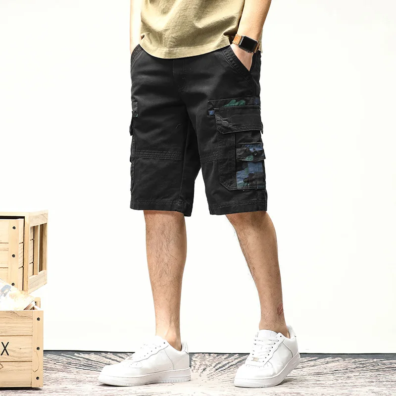 

Summer Men's Tactical Cargo Shorts Cotton Hiking Camouflage Cargo Shorts with Pockets Army Green Relaxed Fit Military Overalls