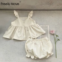 freely move kids baby summer clothes for newborn baby girls floral fashion tops and shorts outfits sets