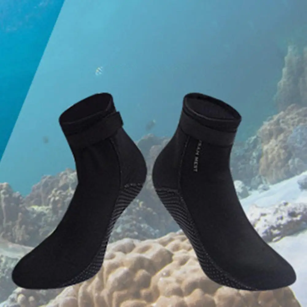 

1 Pair Nylon Surfing Socks Anti-slip Snorkeling Socks Breathable Swimming Socks Fastener Tape Neoprene Dive Socks for Diving
