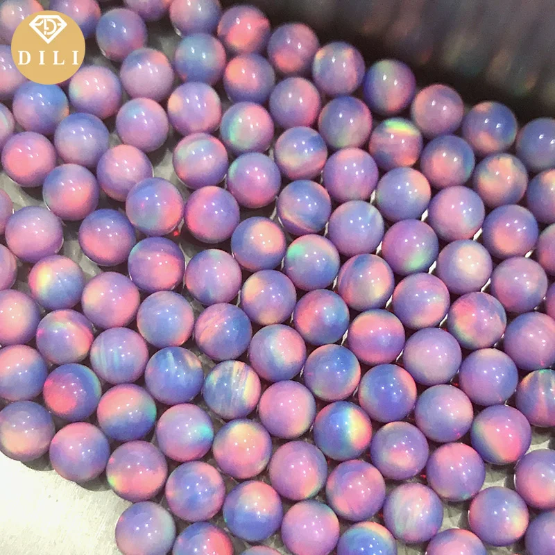 

OLP338 Oparex Nebula Opal Bead,3mm~10mm Synrthetic Ball Shape Aurora Opal Stone