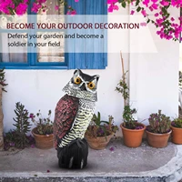 2021 realistic bird scarer rotating head sound owl prowler decoy protection repellent pest control scarecrow garden yard move