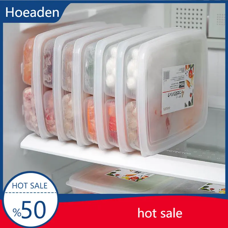 

Refrigerator Frozen Meat Four-compartment Storage Box Food-grade Freezer Box Vegetable Plate Fresh-keeping Box
