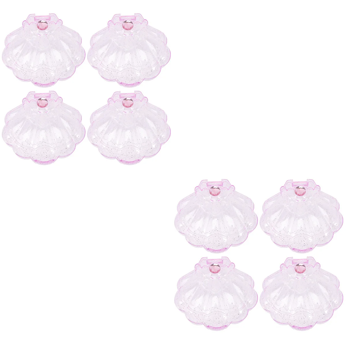 

8 pcs Clear Shell Shaped Boxes DIY Jewelry Storage Boxes Party Treat Gift Boxes