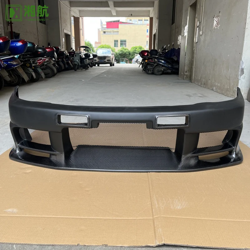 Фото Подходит для модификации кузова Nissan R33 Top Secret, передний бампер из полукарбона, передняя часть кузова. №2