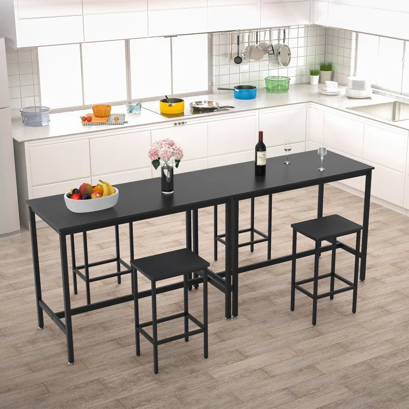 S Set Counter Height Dining Set, Black Dining Table Set