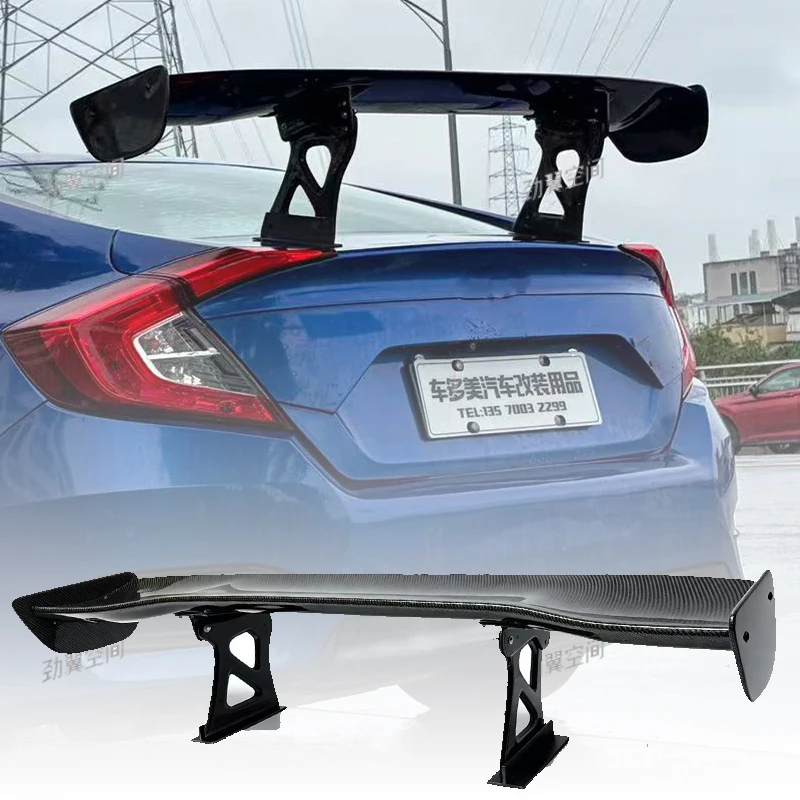 Фото Настоящий карбоновый спойлер VOLtex B Style 1.4м для багажника, подходит для Honda Civic Sedan 10-го/11-го поколения 2016-2024 годов №1