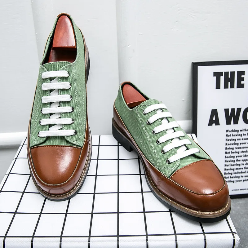 

2022 new autumn color matching leather shoes men's Korean version of the trend of youth suits wedding shoes cloth shoes men